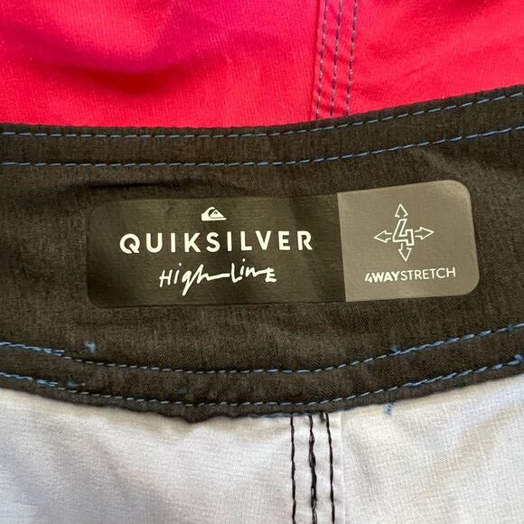 Quiksilver 9" DryFlight High Line Multicolor Striped Swim Trunks Men's size 38 - Picture 8 of 10